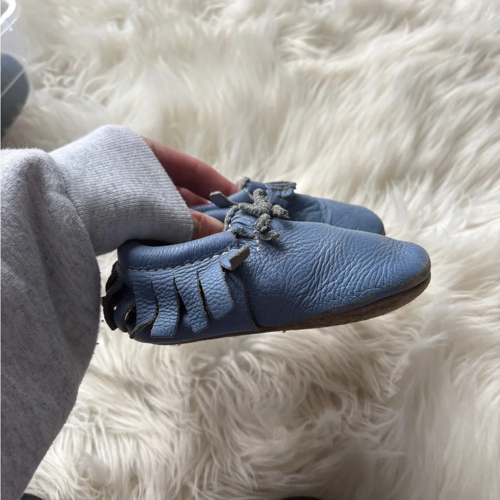 Toddler boys freshly picked moccasins